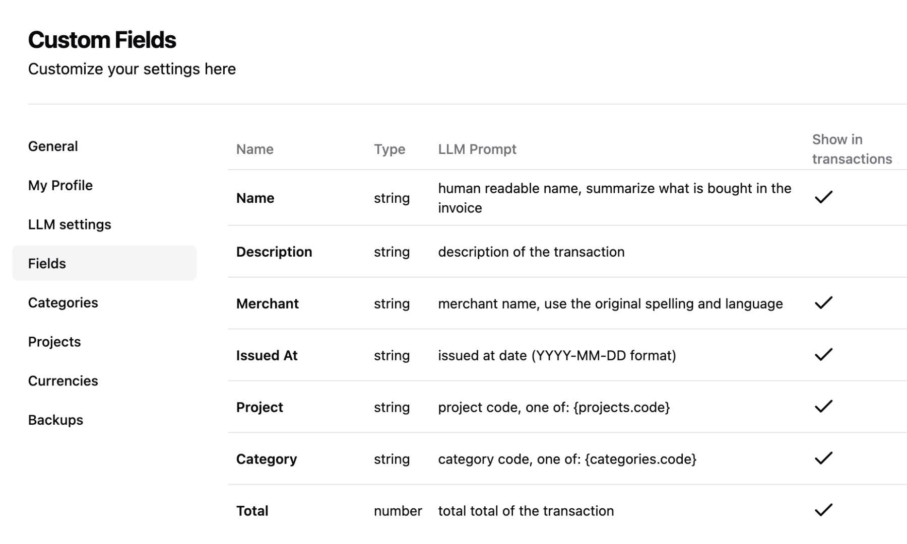 Prompts LLM customizados