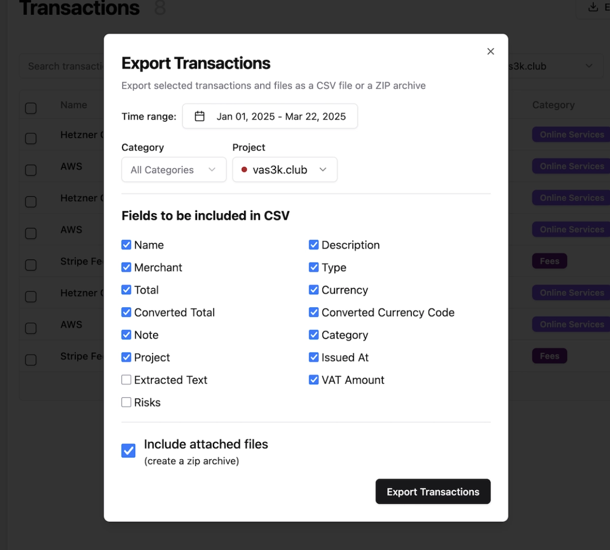 Exportação